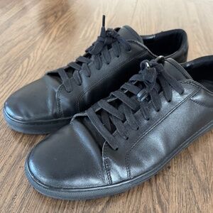 The Men's Store at Bloomingdale's - Black Leather Lace Up Sneakers Shoes Size 12